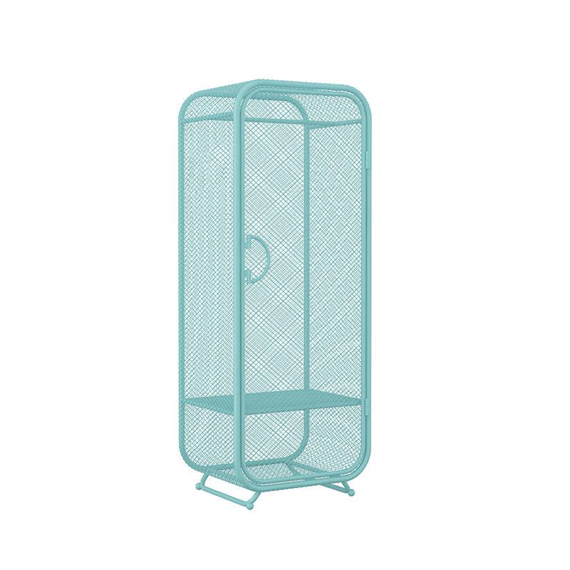 Contemporary Wardrobe Closet Metal Wardrobe Cabinet for Bedroom 24"L x 20"W x 67"H Blue 1 Clearhalo 'Armoires & Wardrobes' 'armoires_wardrobes' 'Bedroom Furniture' 'furn' 'furn_armoires_wardrobes' 'Furniture' 7029523