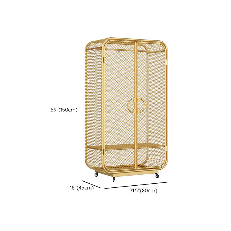 Contemporary Wardrobe Closet Metal Wardrobe Cabinet for Bedroom Clearhalo 'Armoires & Wardrobes' 'armoires_wardrobes' 'Bedroom Furniture' 'furn' 'furn_armoires_wardrobes' 'Furniture' 7029543