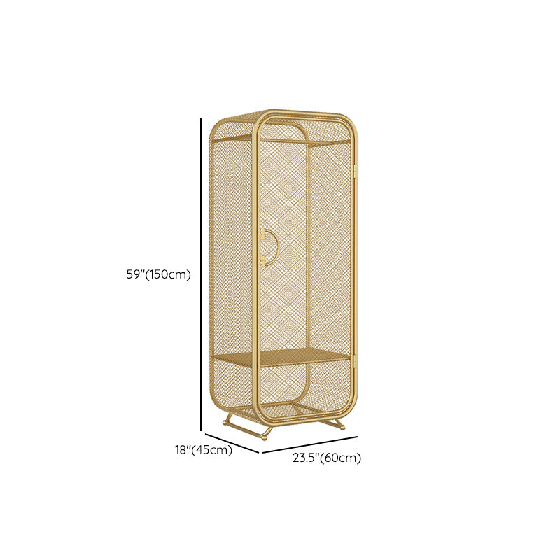 Contemporary Wardrobe Closet Metal Wardrobe Cabinet for Bedroom Clearhalo 'Armoires & Wardrobes' 'armoires_wardrobes' 'Bedroom Furniture' 'furn' 'furn_armoires_wardrobes' 'Furniture' 7029544