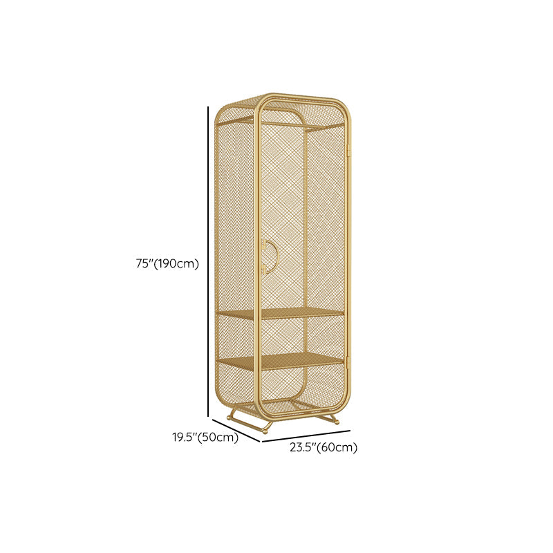 Contemporary Wardrobe Closet Metal Wardrobe Cabinet for Bedroom Clearhalo 'Armoires & Wardrobes' 'armoires_wardrobes' 'Bedroom Furniture' 'furn' 'furn_armoires_wardrobes' 'Furniture' 7029545