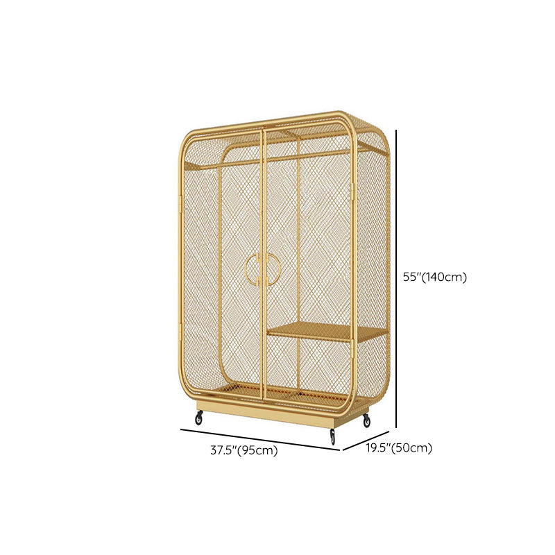 Contemporary Wardrobe Closet Metal Wardrobe Cabinet for Bedroom Clearhalo 'Armoires & Wardrobes' 'armoires_wardrobes' 'Bedroom Furniture' 'furn' 'furn_armoires_wardrobes' 'Furniture' 7029546