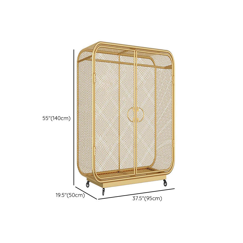 Contemporary Wardrobe Closet Metal Wardrobe Cabinet for Bedroom Clearhalo 'Armoires & Wardrobes' 'armoires_wardrobes' 'Bedroom Furniture' 'furn' 'furn_armoires_wardrobes' 'Furniture' 7029550