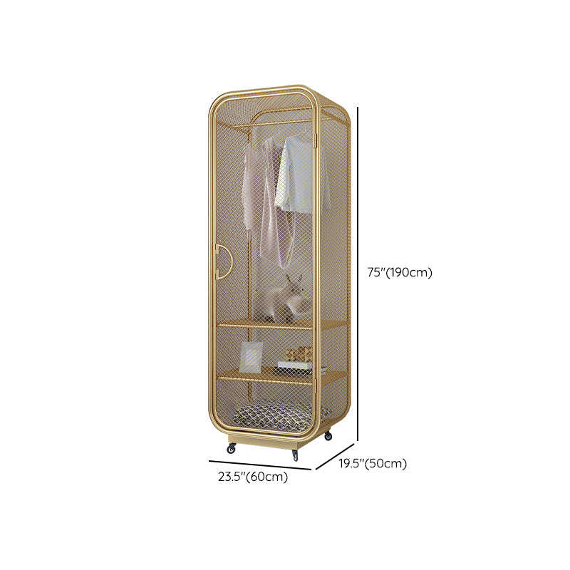 Contemporary Wardrobe Closet Metal Wardrobe Cabinet for Bedroom Clearhalo 'Armoires & Wardrobes' 'armoires_wardrobes' 'Bedroom Furniture' 'furn' 'furn_armoires_wardrobes' 'Furniture' 7029552