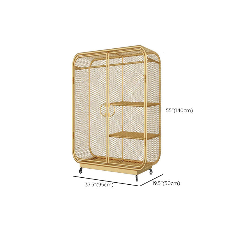 Contemporary Wardrobe Closet Metal Wardrobe Cabinet for Bedroom Clearhalo 'Armoires & Wardrobes' 'armoires_wardrobes' 'Bedroom Furniture' 'furn' 'furn_armoires_wardrobes' 'Furniture' 7029553