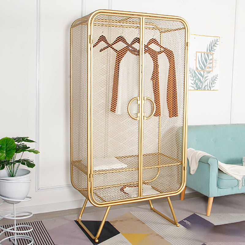 Contemporary Style Wardrobe Cabinet Metal Wardrobe Closet for Bedroom Clearhalo 'Armoires & Wardrobes' 'armoires_wardrobes' 'Bedroom Furniture' 'furn' 'furn_armoires_wardrobes' 'Furniture' 7029597