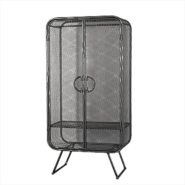 Contemporary Style Wardrobe Cabinet Metal Wardrobe Closet for Bedroom Black Clearhalo 'Armoires & Wardrobes' 'armoires_wardrobes' 'Bedroom Furniture' 'furn' 'furn_armoires_wardrobes' 'Furniture' 7029603