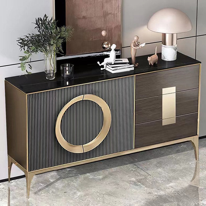 Credenza a scaffalatura regolabile con scheda laterale contemporanea con cassetti e armadi