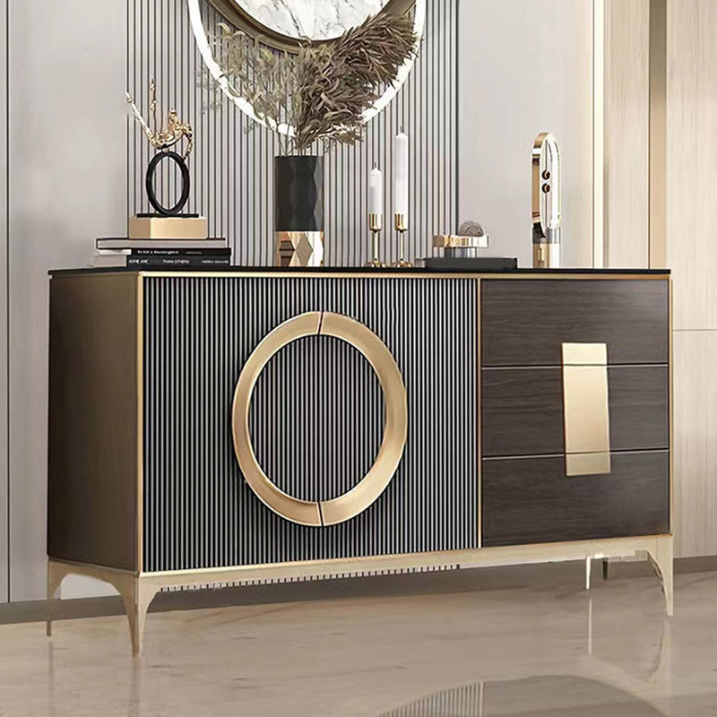 Credenza a scaffalatura regolabile con scheda laterale contemporanea con cassetti e armadi
