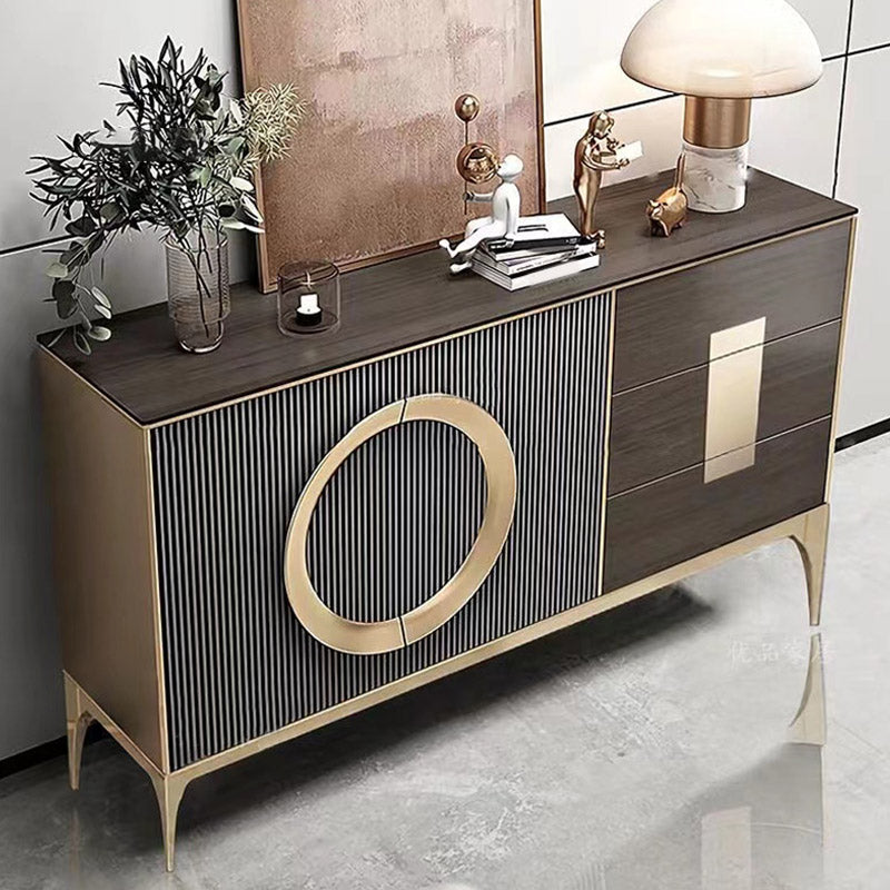 Credenza a scaffalatura regolabile con scheda laterale contemporanea con cassetti e armadi