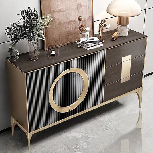 Credenza a scaffalatura regolabile con scheda laterale contemporanea con cassetti e armadi