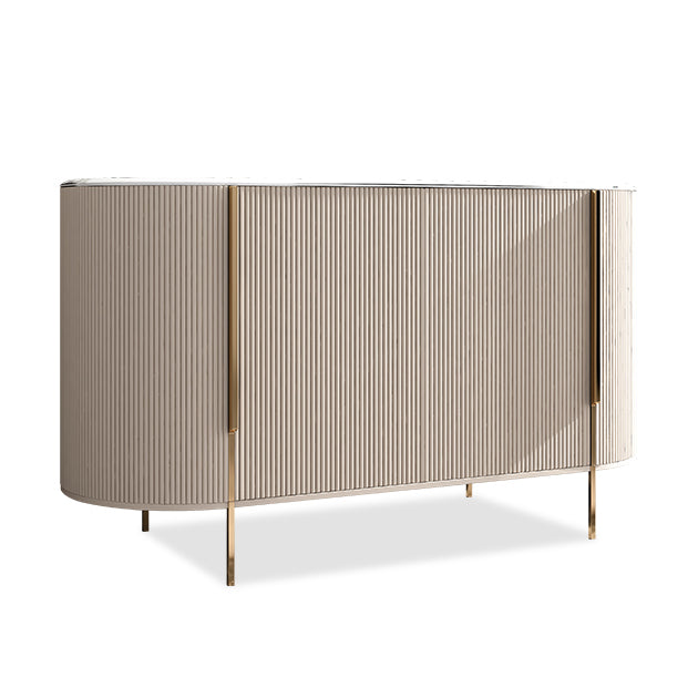 Stone Buffet Table Glam Style Buffet Sideboard Cabinet with Drawers and Cabinets 47"L x 16"W x 35"H White Clearhalo 'buffet_sideboard' 'Buffets & Sideboards' 'furn' 'furn_buffet_sideboard' 'Furniture' 'Kitchen & Dining Furniture' 7029740