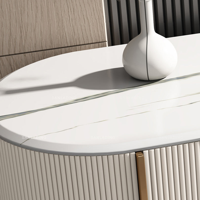 Stone Buffet Table Glam Style Buffet Sideboard Cabinet with Drawers and Cabinets Clearhalo 'buffet_sideboard' 'Buffets & Sideboards' 'furn' 'furn_buffet_sideboard' 'Furniture' 'Kitchen & Dining Furniture' 7029741