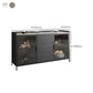 STONE BUFFET SERVER MODERNO MODERN STANTE SCHEDA STRADA DI VETRO con armadi e cassetti