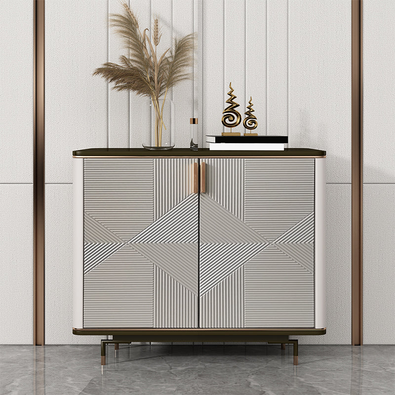 Glam Style Buffet Sideboard Stone Sideboard Buffet with Cabinets 39"L x 16"W x 35"H Clearhalo 'buffet_sideboard' 'Buffets & Sideboards' 'furn' 'furn_buffet_sideboard' 'Furniture' 'Kitchen & Dining Furniture' 7029781