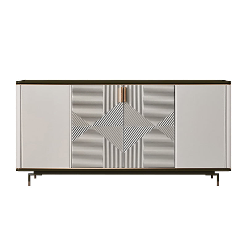 Glam Style Buffet Sideboard Stone Sideboard Buffet with Cabinets 59"L x 16"W x 35"H Clearhalo 'buffet_sideboard' 'Buffets & Sideboards' 'furn' 'furn_buffet_sideboard' 'Furniture' 'Kitchen & Dining Furniture' 7029784
