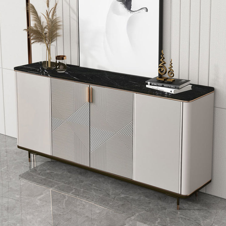 Glam Style Buffet Sideboard Stone Sideboard Buffet with Cabinets Clearhalo 'buffet_sideboard' 'Buffets & Sideboards' 'furn' 'furn_buffet_sideboard' 'Furniture' 'Kitchen & Dining Furniture' 7029790