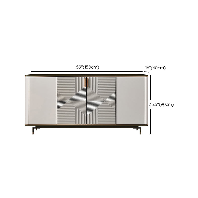 Glam Style Buffet Sideboard Stone Sideboard Buffet with Cabinets Clearhalo 'buffet_sideboard' 'Buffets & Sideboards' 'furn' 'furn_buffet_sideboard' 'Furniture' 'Kitchen & Dining Furniture' 7029793