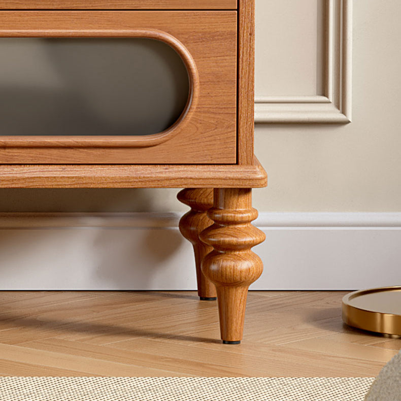 Scheda di vetro in legno in stile moderno Scheda laterale con cassetti e armadi