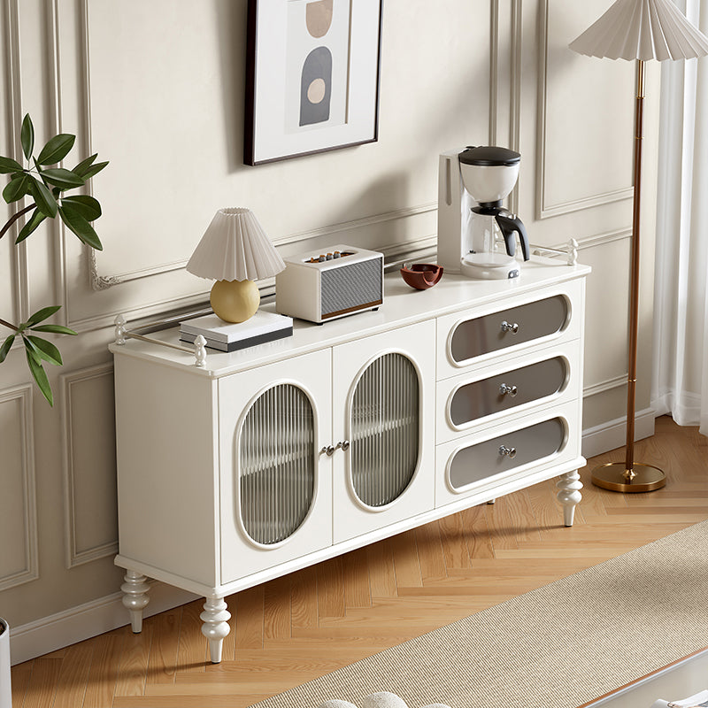 Scheda di vetro in legno in stile moderno Scheda laterale con cassetti e armadi