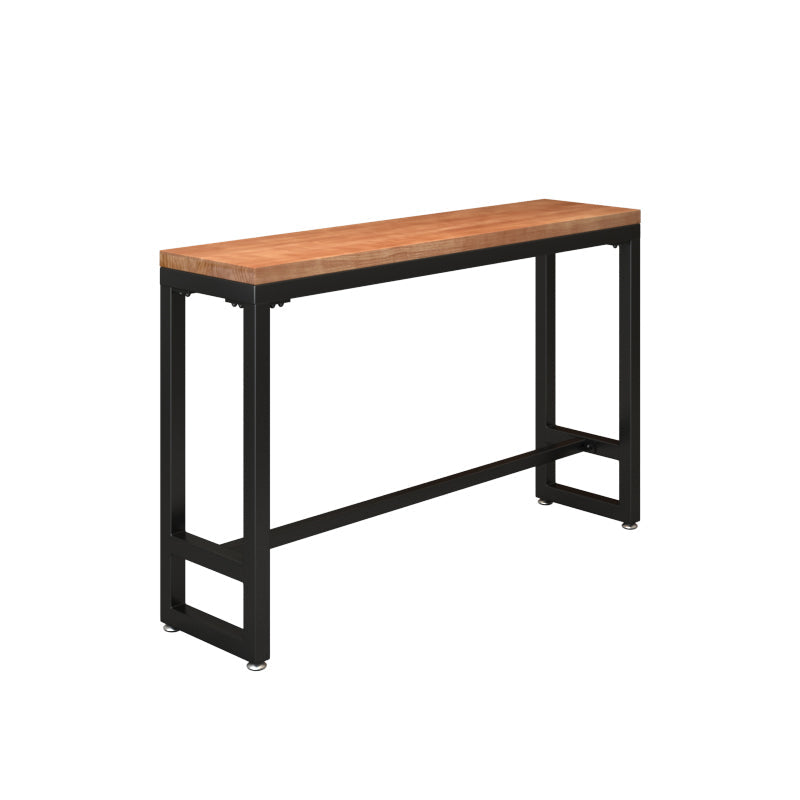 工業用長方形パブテーブルセット 1/4/6/7 ピース無垢材ビストロセット