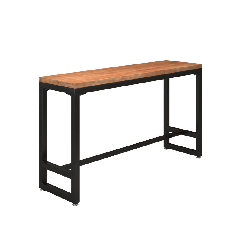 工業用長方形パブテーブルセット 1/4/6/7 ピース無垢材ビストロセット