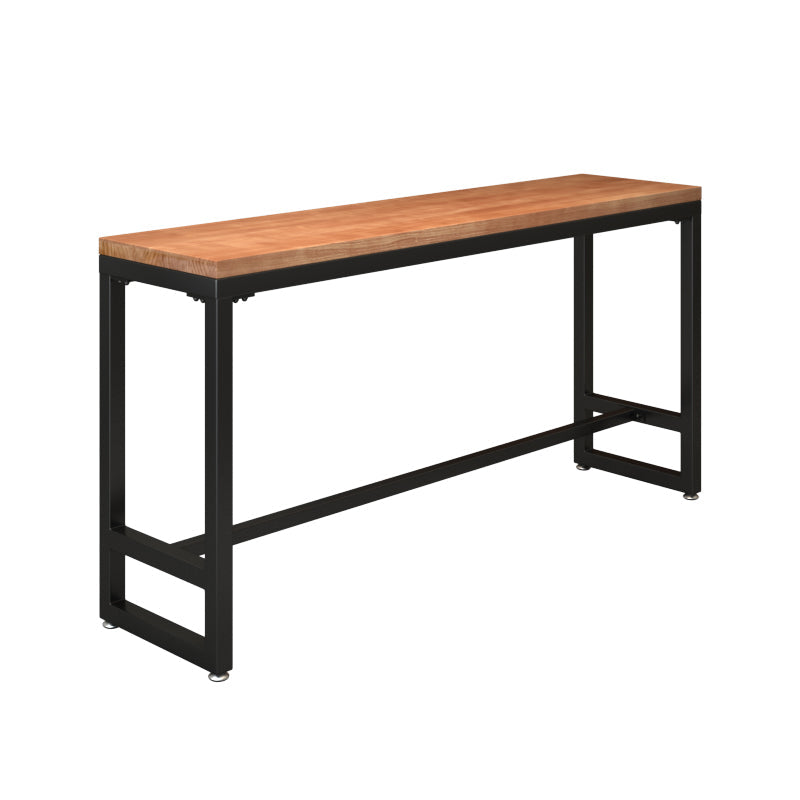 工業用長方形パブテーブルセット 1/4/6/7 ピース無垢材ビストロセット