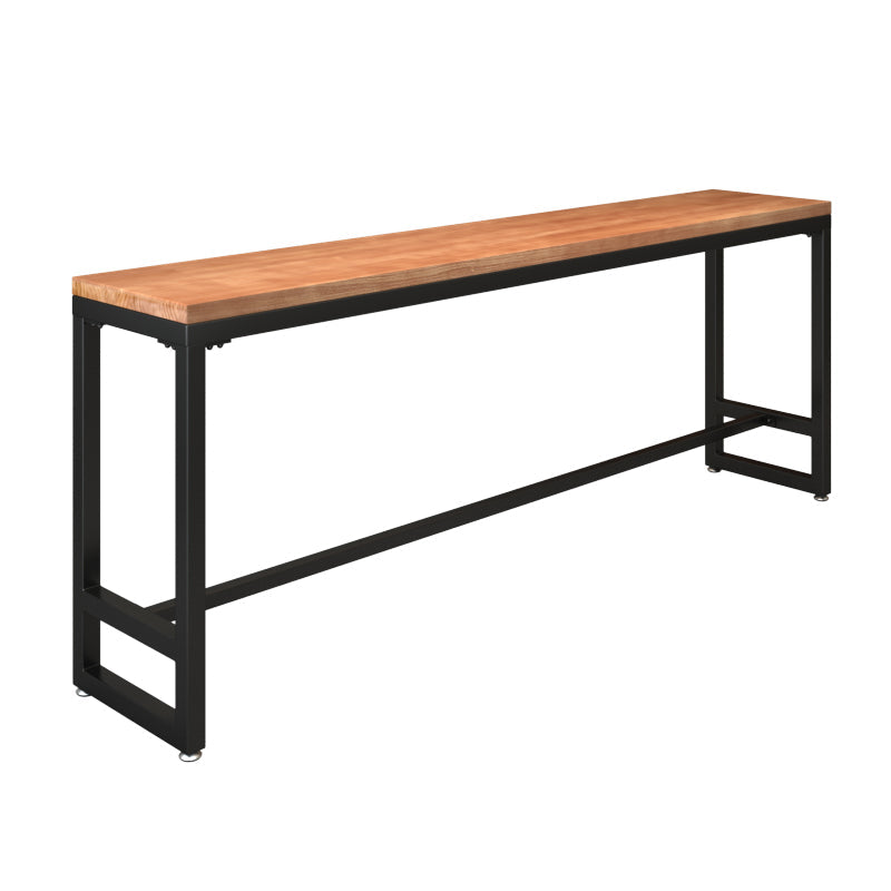 工業用長方形パブテーブルセット 1/4/6/7 ピース無垢材ビストロセット