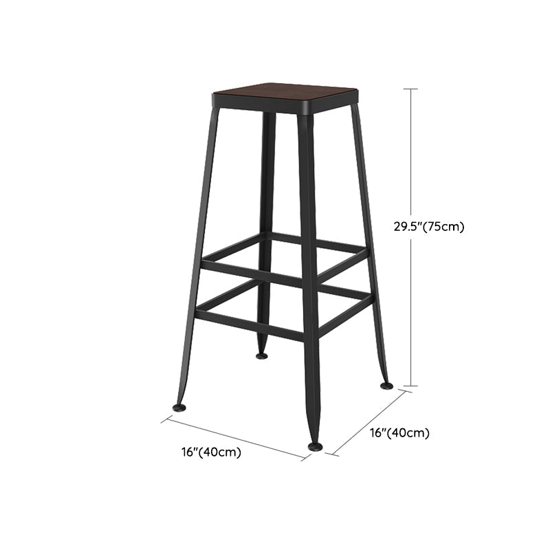 工業用長方形パブテーブルセット 1/4/6/7 ピース無垢材ビストロセット