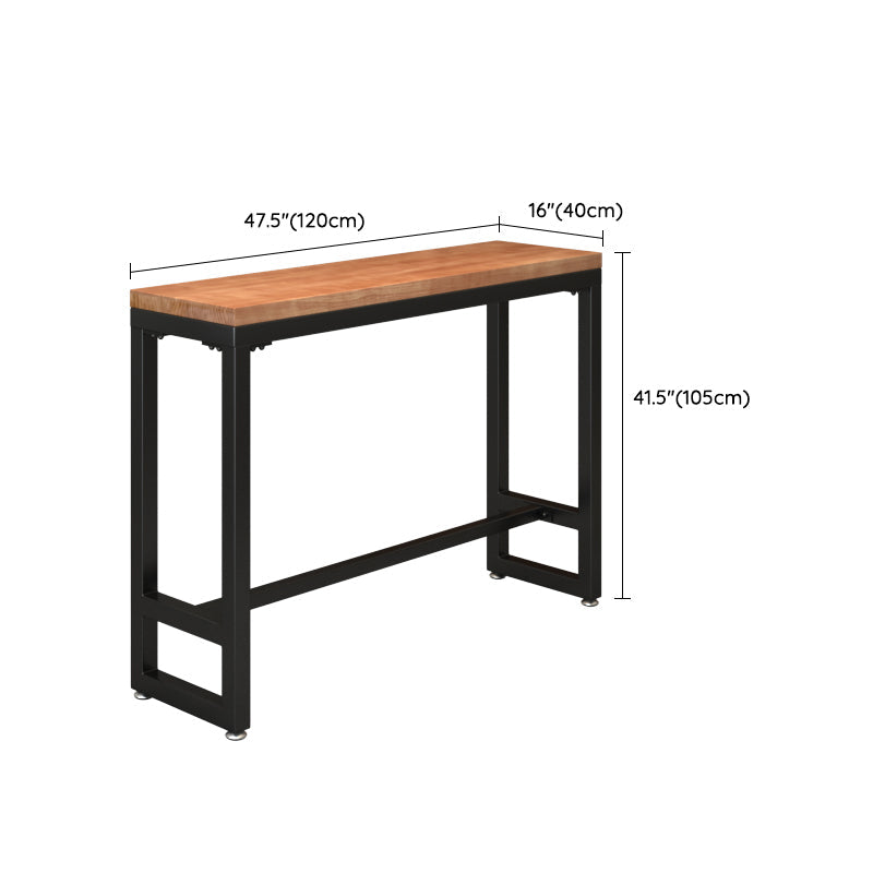 工業用長方形パブテーブルセット 1/4/6/7 ピース無垢材ビストロセット