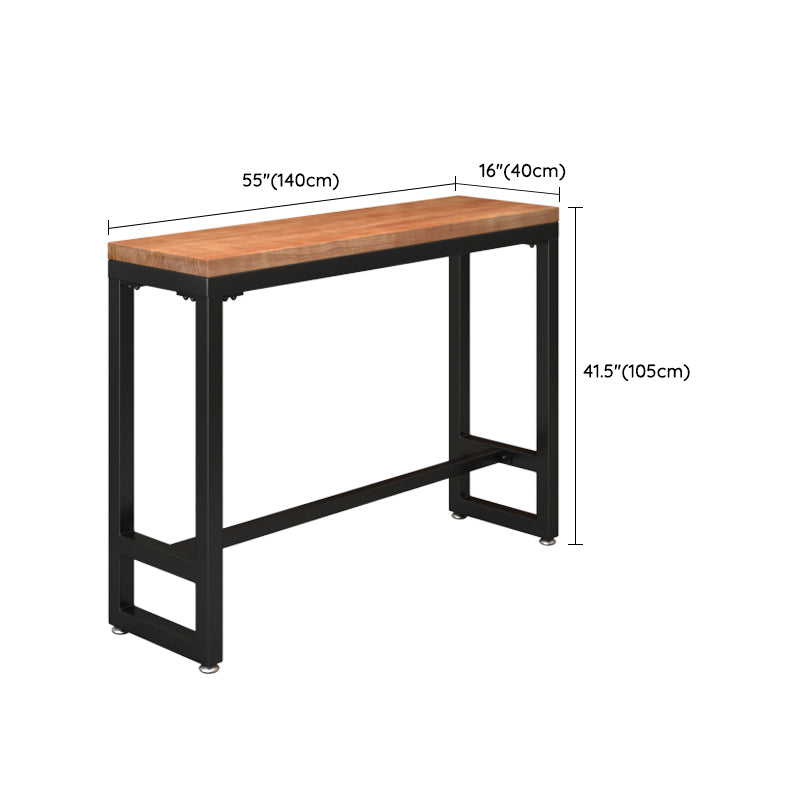 工業用長方形パブテーブルセット 1/4/6/7 ピース無垢材ビストロセット