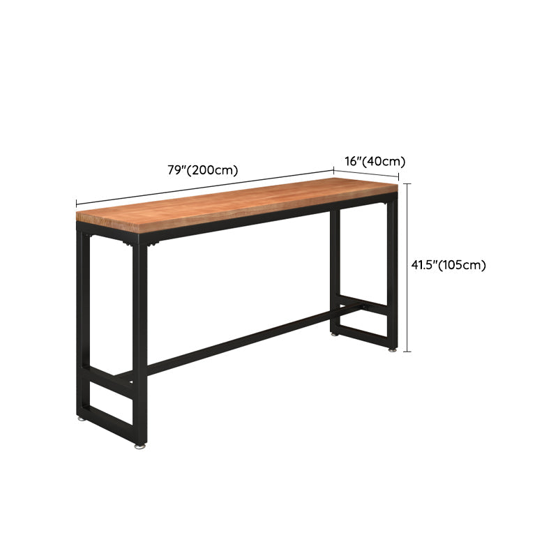 工業用長方形パブテーブルセット 1/4/6/7 ピース無垢材ビストロセット