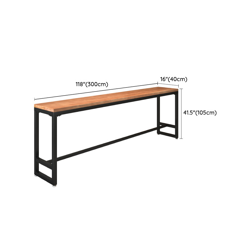 工業用長方形パブテーブルセット 1/4/6/7 ピース無垢材ビストロセット
