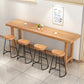 1/2/5/6/11 Pieces Table and Stool Set Modern Rectangular Pub Set Table & Chair(s) 47.2"L x 17.7"W x 41.3"H Natural Wood Black Clearhalo 'Bar Furniture' 'furn' 'furn_home_bar_bar_sets' 'Furniture' 'Home Bars & Bar Sets' 'home_bar_bar_sets' 'Kitchen & Dining Furniture' 7030148