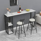 Glam Stone Bar Table Set 1/3 Pieces Rectangle Bar Table with Upholstered Stools Table & Chair(s) 39.4"L x 15.7"W x 41.3"H Black White Clearhalo 'Bar Furniture' 'furn' 'furn_home_bar_bar_sets' 'Furniture' 'Home Bars & Bar Sets' 'home_bar_bar_sets' 'Kitchen & Dining Furniture' 7030213