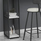Glam Stone Bar Table Set 1/3 Pieces Rectangle Bar Table with Upholstered Stools Clearhalo 'Bar Furniture' 'furn' 'furn_home_bar_bar_sets' 'Furniture' 'Home Bars & Bar Sets' 'home_bar_bar_sets' 'Kitchen & Dining Furniture' 7030221