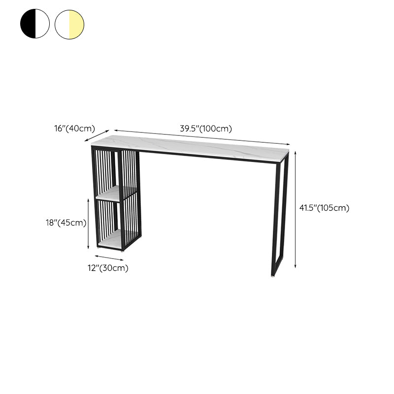 Glam Stone Bar Table Set 1/3 Pieces Rectangle Bar Table with Upholstered Stools Clearhalo 'Bar Furniture' 'furn' 'furn_home_bar_bar_sets' 'Furniture' 'Home Bars & Bar Sets' 'home_bar_bar_sets' 'Kitchen & Dining Furniture' 7030228