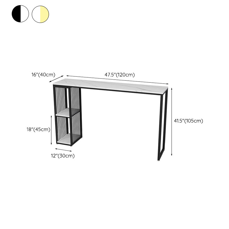 Glam Stone Bar Table Set 1/3 Pieces Rectangle Bar Table with Upholstered Stools Clearhalo 'Bar Furniture' 'furn' 'furn_home_bar_bar_sets' 'Furniture' 'Home Bars & Bar Sets' 'home_bar_bar_sets' 'Kitchen & Dining Furniture' 7030229