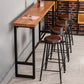 Industrial Rectangle Bar Table Set 1/4/5 Pieces Solid Wood Pub Table Set for Indoor Table & Chair(s) 47.2"L x 15.7"W x 41.3"H Brown Clearhalo 'Bar Furniture' 'furn' 'furn_home_bar_bar_sets' 'Furniture' 'Home Bars & Bar Sets' 'home_bar_bar_sets' 'Kitchen & Dining Furniture' 7030236