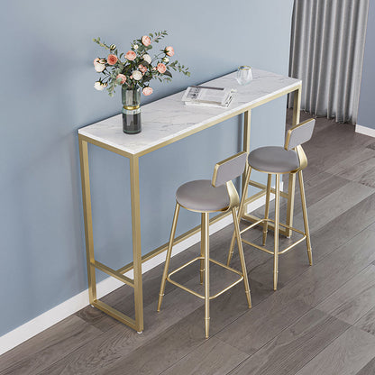 Glam rechthoekige bartafelset 1/3/4/5-delig bartafel met ijzeren frame en gestoffeerde krukken