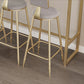Glam rechthoekige bartafelset 1/3/4/5-delig bartafel met ijzeren frame en gestoffeerde krukken