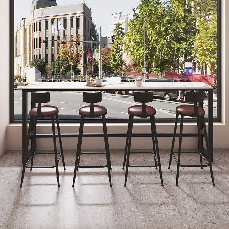 Black Contemporary Counter Height Stools Low Back Bar Stools Clearhalo 'Bar Furniture' 'Bar Stools' 'bar_stools' 'furn' 'furn_bar_stools' 'Furniture' 'Kitchen & Dining Furniture' 7030292