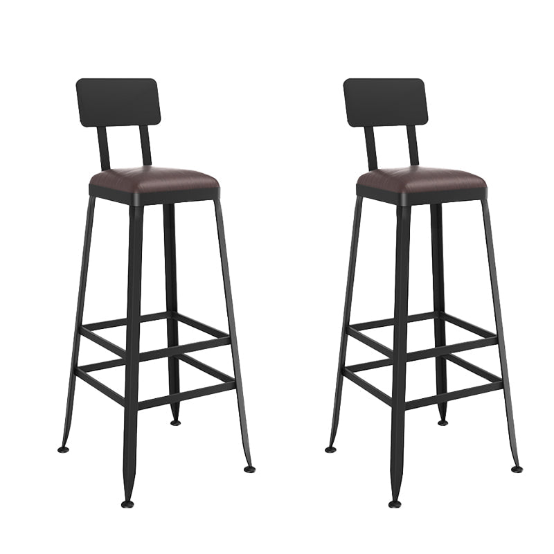 Black Contemporary Counter Height Stools Low Back Bar Stools 2 Piece Set Bar Stool(30"H) Clearhalo 'Bar Furniture' 'Bar Stools' 'bar_stools' 'furn' 'furn_bar_stools' 'Furniture' 'Kitchen & Dining Furniture' 7030293