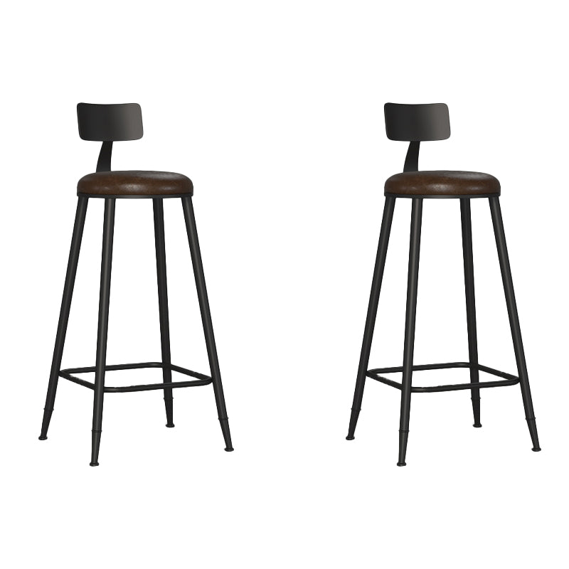 Black Contemporary Counter Height Stools Low Back Bar Stools 2 Piece Set Bar Stool(28.7"H) Clearhalo 'Bar Furniture' 'Bar Stools' 'bar_stools' 'furn' 'furn_bar_stools' 'Furniture' 'Kitchen & Dining Furniture' 7030294