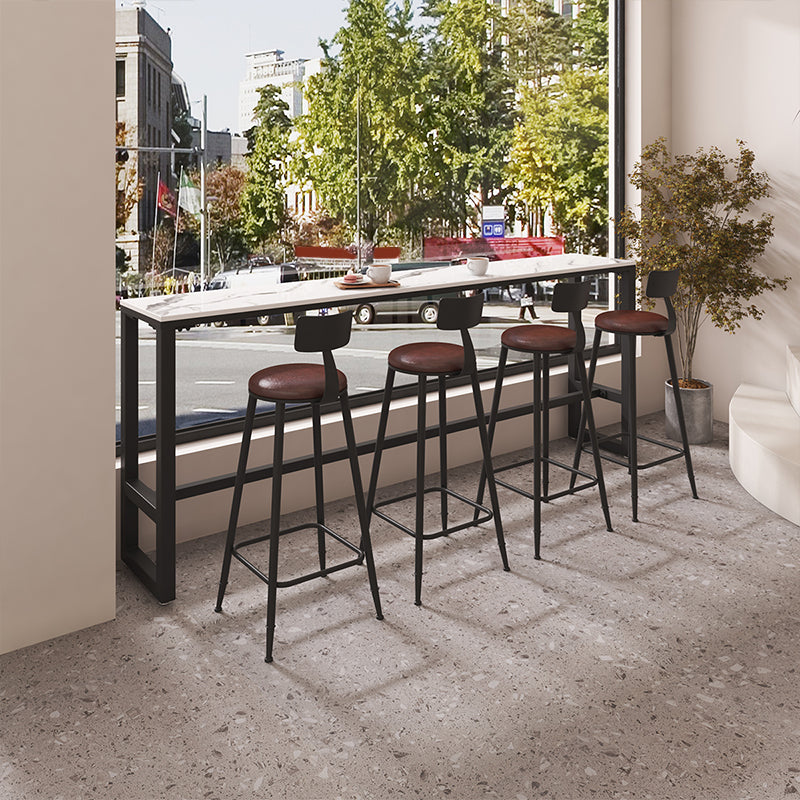 Black Contemporary Counter Height Stools Low Back Bar Stools Clearhalo 'Bar Furniture' 'Bar Stools' 'bar_stools' 'furn' 'furn_bar_stools' 'Furniture' 'Kitchen & Dining Furniture' 7030295