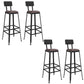 Black Contemporary Counter Height Stools Low Back Bar Stools 4 Piece Set Bar Stool(30"H) Clearhalo 'Bar Furniture' 'Bar Stools' 'bar_stools' 'furn' 'furn_bar_stools' 'Furniture' 'Kitchen & Dining Furniture' 7030296