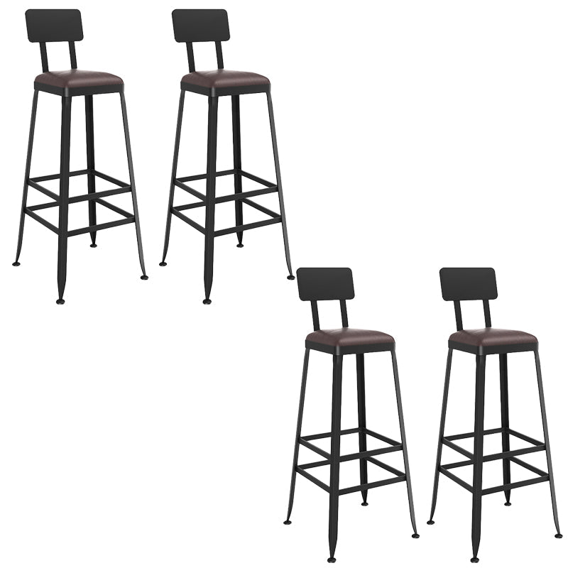 Black Contemporary Counter Height Stools Low Back Bar Stools 4 Piece Set Bar Stool(30"H) Clearhalo 'Bar Furniture' 'Bar Stools' 'bar_stools' 'furn' 'furn_bar_stools' 'Furniture' 'Kitchen & Dining Furniture' 7030296