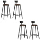 Black Contemporary Counter Height Stools Low Back Bar Stools 4 Piece Set Bar Stool(28.7"H) Clearhalo 'Bar Furniture' 'Bar Stools' 'bar_stools' 'furn' 'furn_bar_stools' 'Furniture' 'Kitchen & Dining Furniture' 7030298