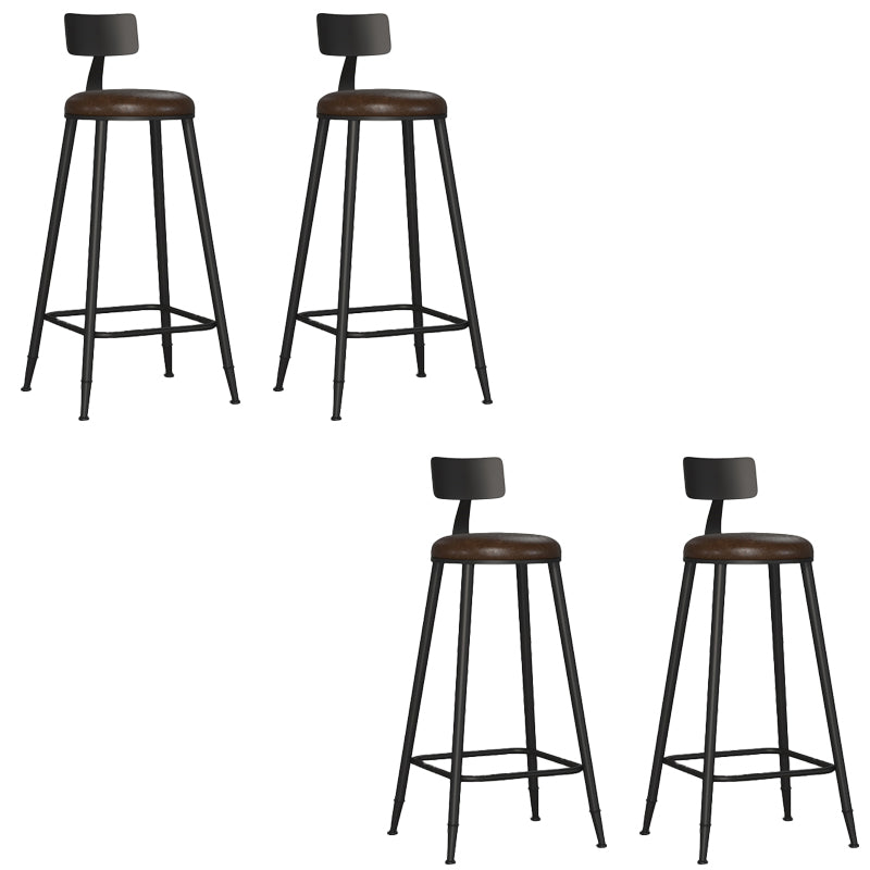 Black Contemporary Counter Height Stools Low Back Bar Stools 4 Piece Set Bar Stool(28.7"H) Clearhalo 'Bar Furniture' 'Bar Stools' 'bar_stools' 'furn' 'furn_bar_stools' 'Furniture' 'Kitchen & Dining Furniture' 7030298