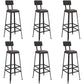 Black Contemporary Counter Height Stools Low Back Bar Stools 6 Piece Set Bar Stool(30"H) Clearhalo 'Bar Furniture' 'Bar Stools' 'bar_stools' 'furn' 'furn_bar_stools' 'Furniture' 'Kitchen & Dining Furniture' 7030300
