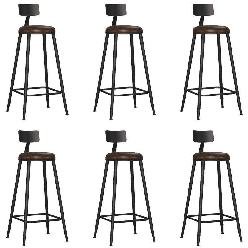 Black Contemporary Counter Height Stools Low Back Bar Stools 6 Piece Set Bar Stool(28.7"H) Clearhalo 'Bar Furniture' 'Bar Stools' 'bar_stools' 'furn' 'furn_bar_stools' 'Furniture' 'Kitchen & Dining Furniture' 7030303
